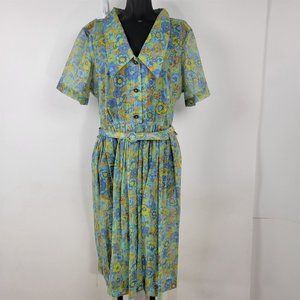 Vintage 1960s Mode O' Day California Floral Queen Size Dress Womens